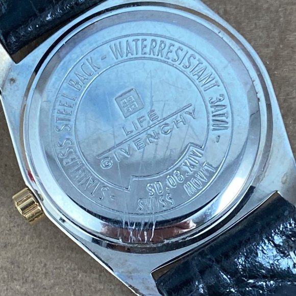 Vintage Givenchy Paris Watch 18K 10 Micron Gold Plated Arabic Numerals 8 inch St - Picture 6 of 10